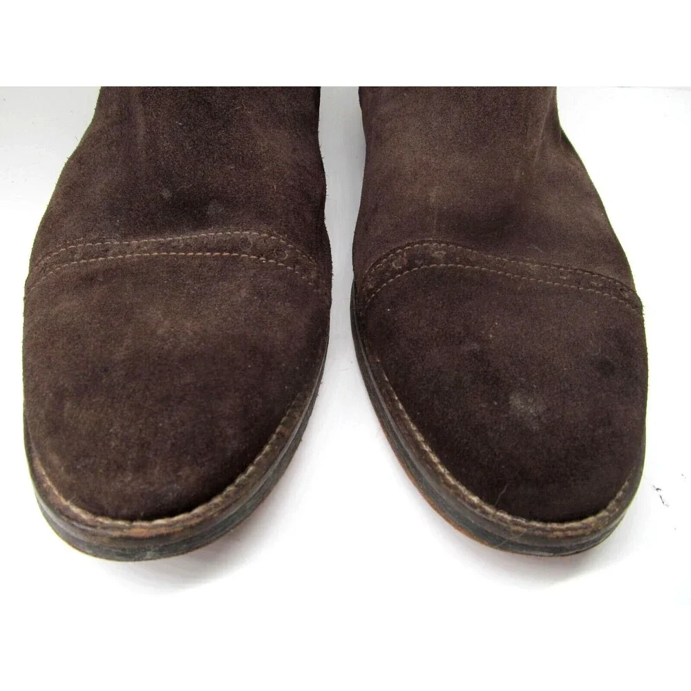 Johnston & Murphy  Suede Captoe Chelsea Ankle Boots US 11.5 M 1850 Mend Brown